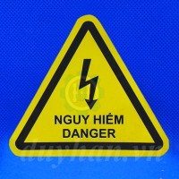 Nhãn cảnh báo "Nguy hiểm điện" 100x100mm